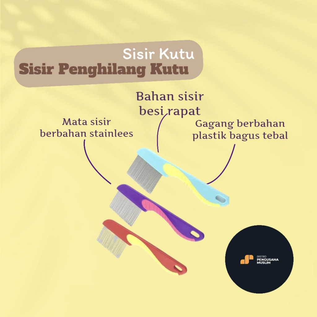 Sisir Kutu Rambut Serit Gagang Sisir Besi Sisir Logam Premium