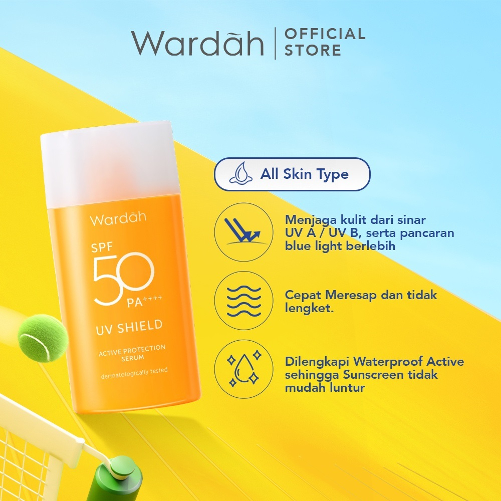 WARDAH UV Shield Sunscreen SPF 50 PA++++ Active Protection Serum 35ml