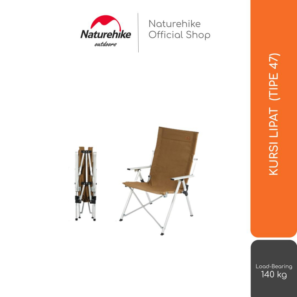 KURSI LIPAT PORTABLE OUTDOOR CAMPING NATUREHIKE CNH22JU059 TIPE 47