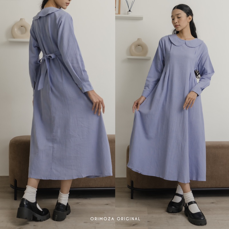 Midi Dress Linen Crinkle Yuna