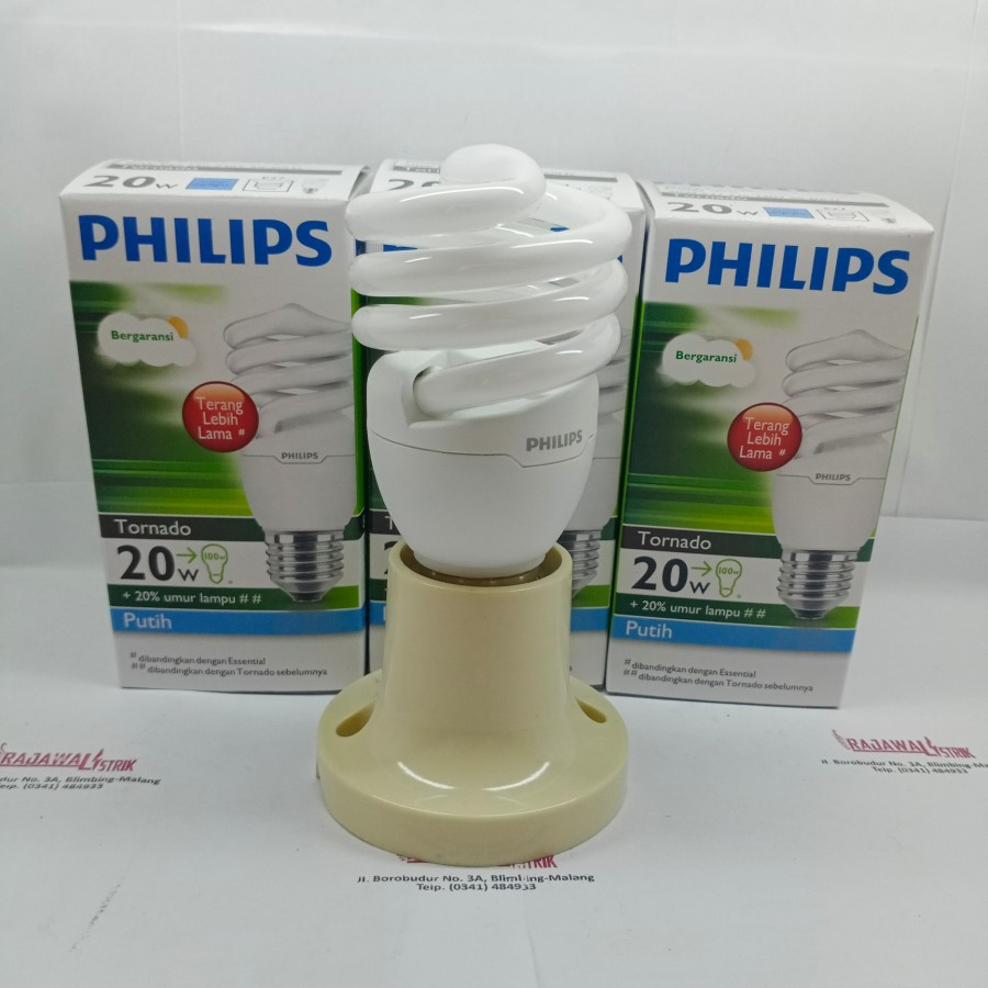 Philips tornado 20w lampu spiral kuning warm white