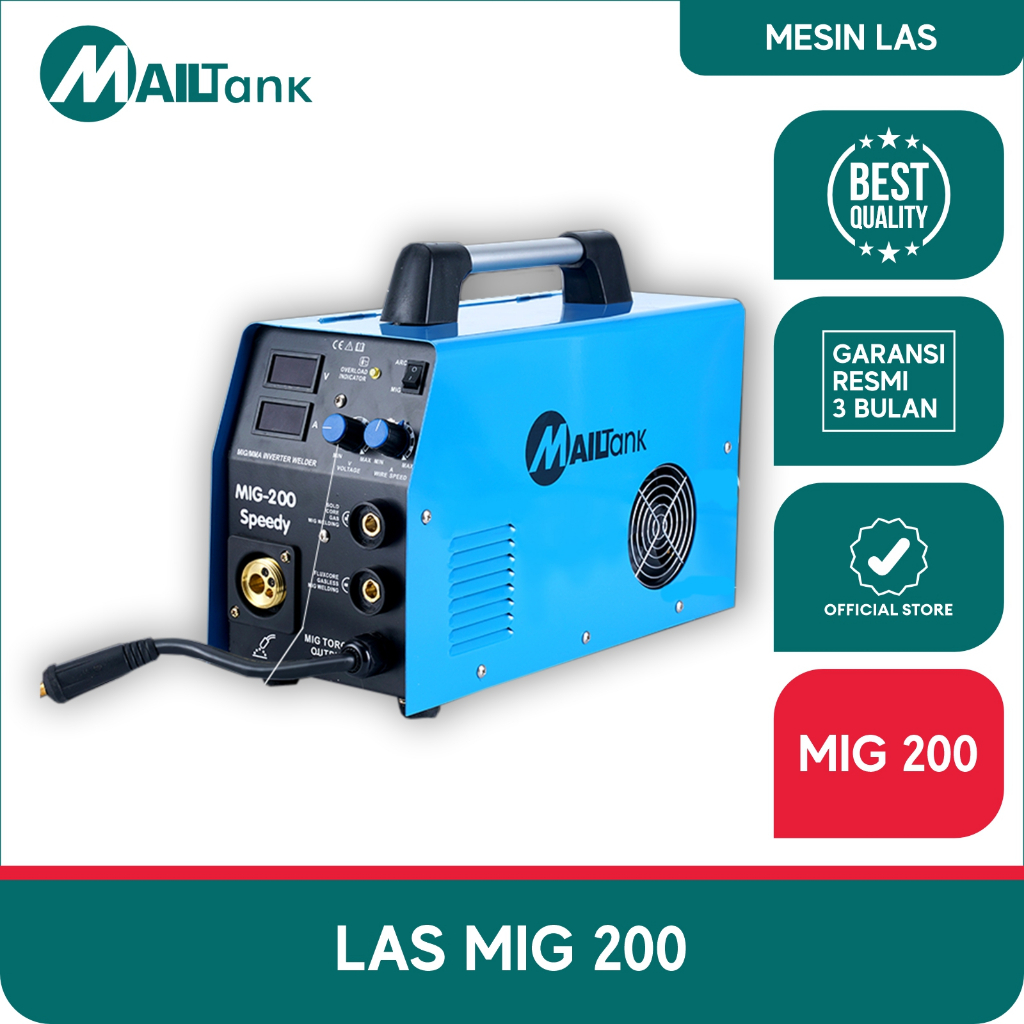Mailtank SH156 Mesin Las MIG MAG Tig Argon MIG 200 MultiFungsi 3 in 1