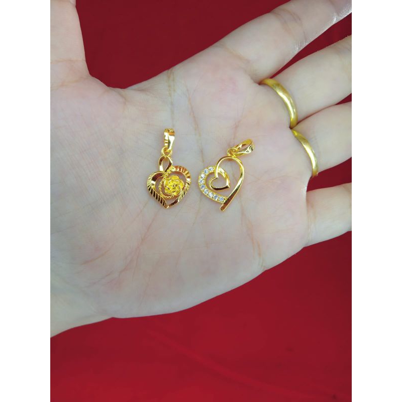 liontin love 2 lapis emas 24k
