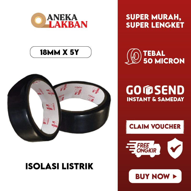 

HORICI 10PCS ISOLASI LISTRIK 18*5Y SELOTIP LISTRIK / ISOLASI LISTRIK PVC HITAM