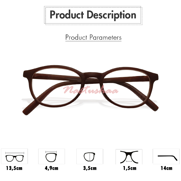 Kacamata Plus (+) Uk. +1.00 s/d +3.00 Bingkai Model Polos Warna Frame Coklat Kacamata Rabun Dekat Untuk Pria Maupun Wanita NOCASE