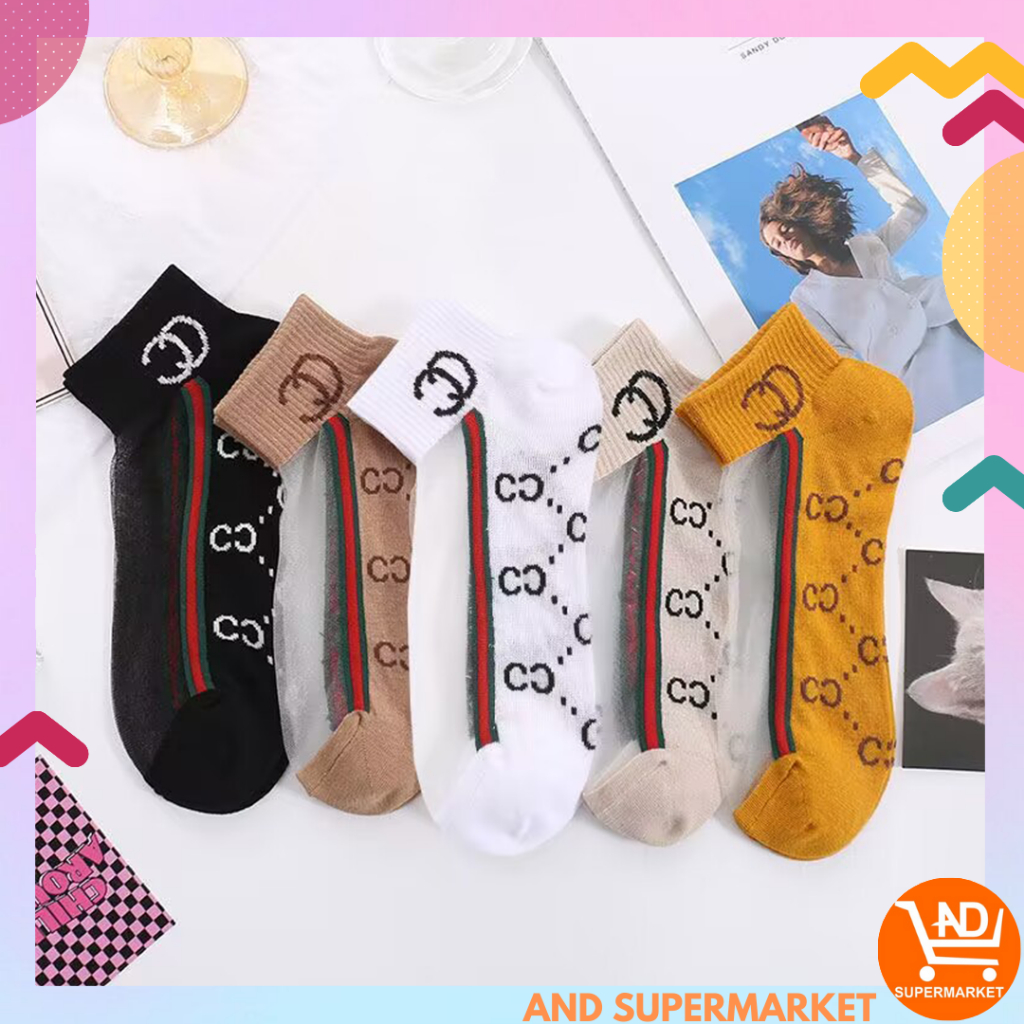 Kaos Kaki Wanita Semata Kaki Kaos Kaki Transparan Perempuan Kasual Short Socks Motif Murah KK30