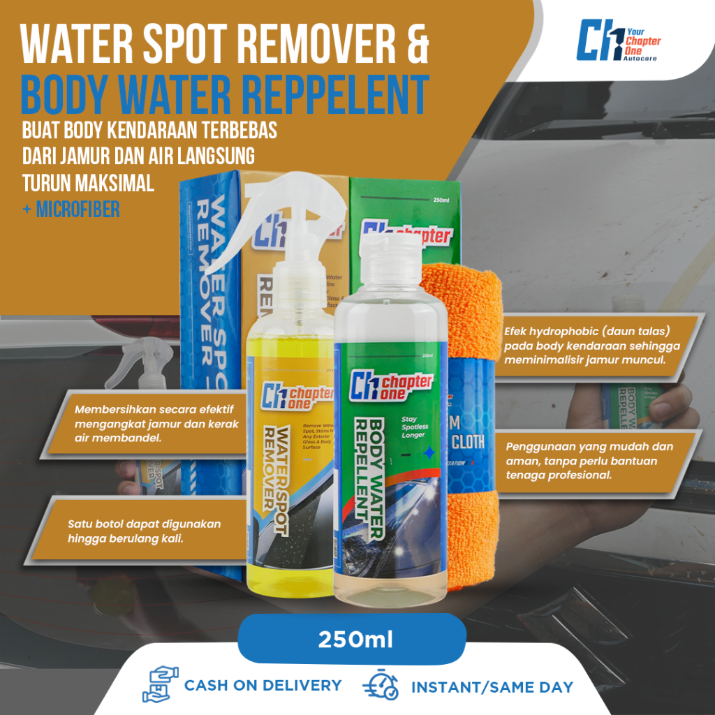 Water Spot Remover + Body Water Repellent  | Paket Penghilang Jamur &amp; Anti Air Body Kendaraan by Yourchapterone