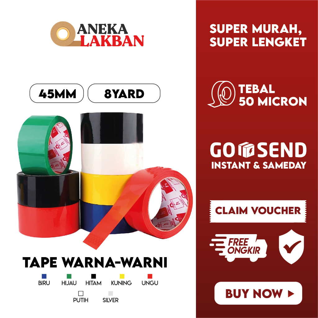 

HORICI CLOTH TAPE 45MMx8Y ISOLASI WARNA WARNI LAKBAN PEREKAT SUPER MURAH /BAHAN TEBAL JILID LINEN