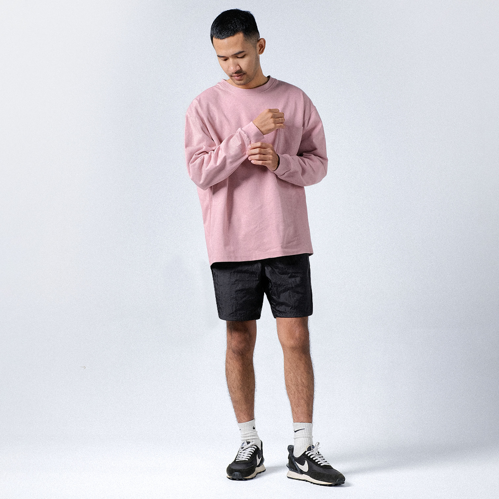 Orca Oversized Long Tees Pocket Dusty Pink