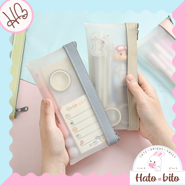 

Kotak pensil tempat pensil simplicity estetik minimalis doff transparan HB1422