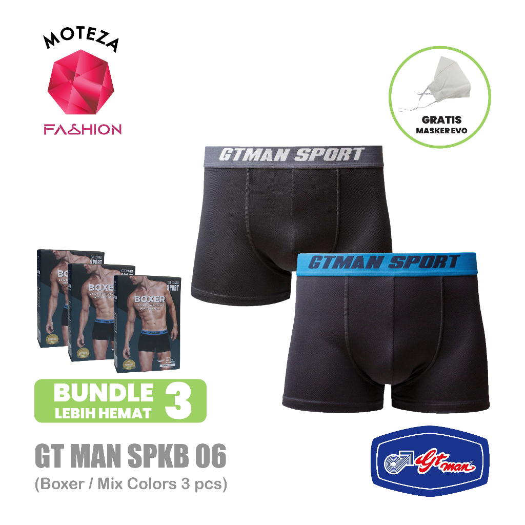 ISI 3 PCS Celana Dalam Underwear Boxer Pria - GT Man SPKB06 Sport