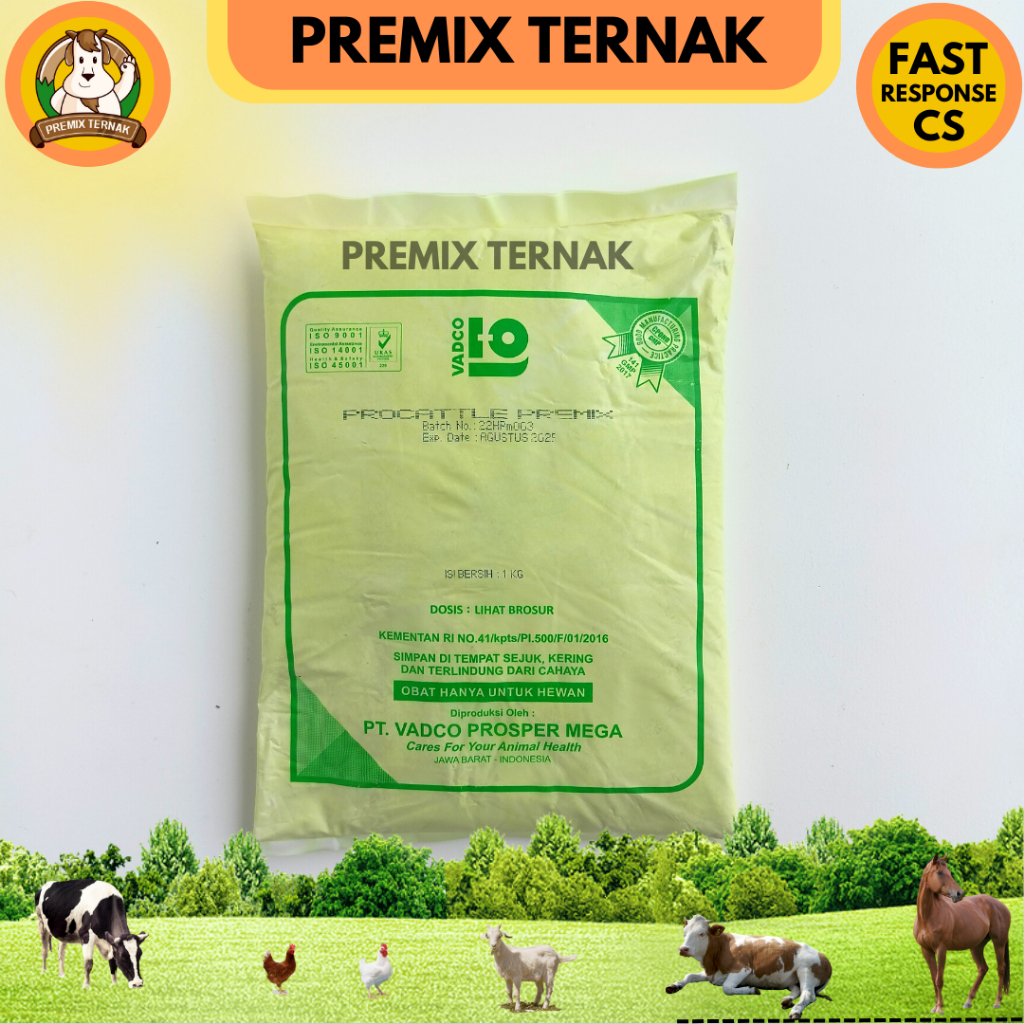 PROCATTLE PREMIX 1 KG VADCO - PRO CATTLE Premix VADCO Vitamin Mineral Sapi Potong Perah Kambing