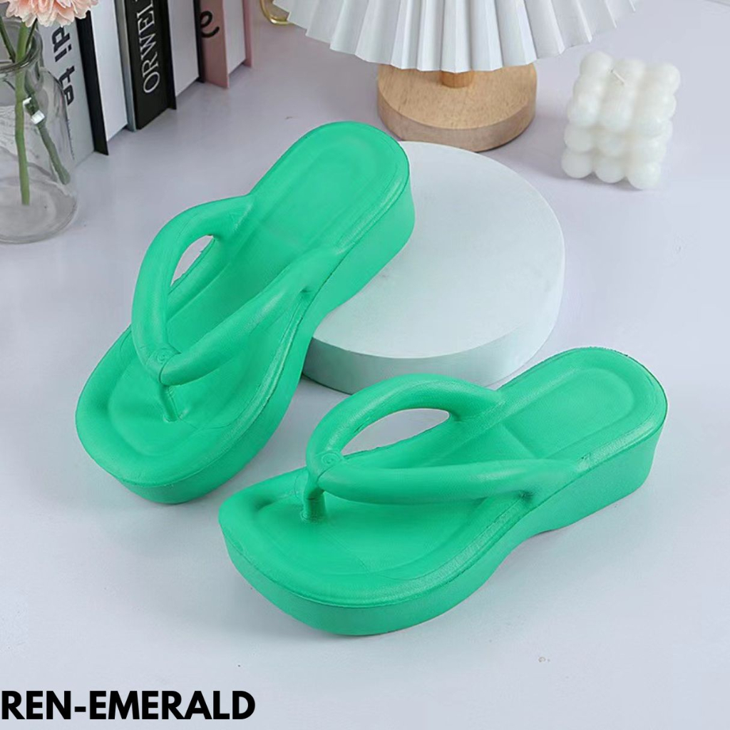 FINDME 36-41 REN SANDAL WANITA TINGGI CANTIK LEMBUT NYAMAN BAHAN RUBBER IMPORT