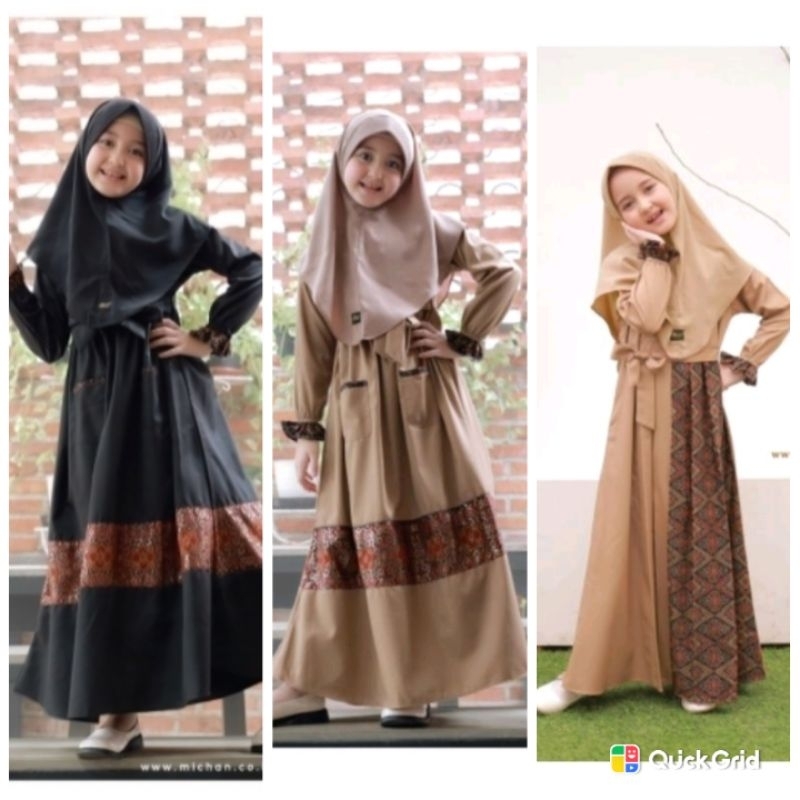 Baju Muslim Batik Anak Perempuan Gamis Batik Anak Perempuan Hilya Kid Michan Sasy Kid Michan Gamis B
