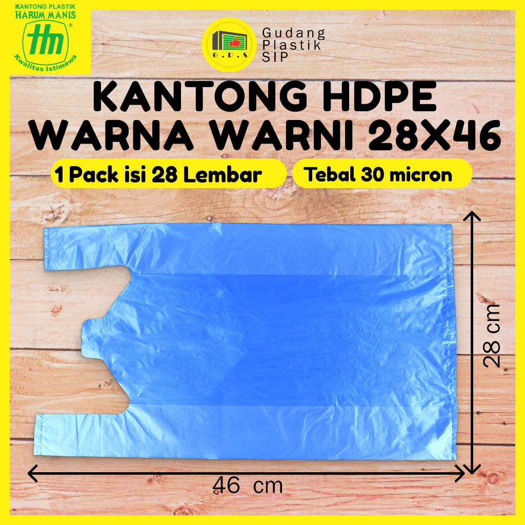 Kantong Plastik Kresek Ekonomis Warna-Warni UK 28X46 HDPE