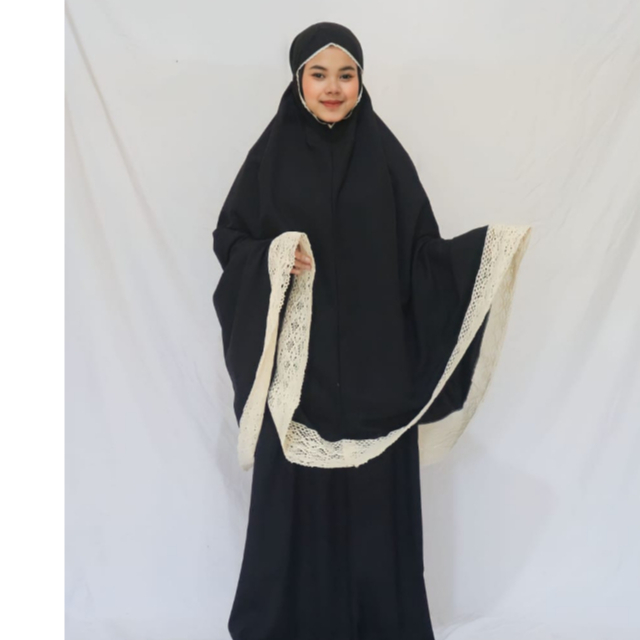 Mukena Aira Katun Polos Renda Premium By Sentosa
