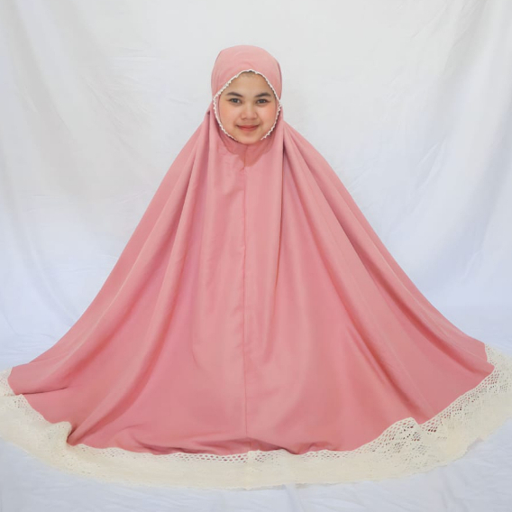Mukena Aira Katun Polos Renda Premium By Sentosa