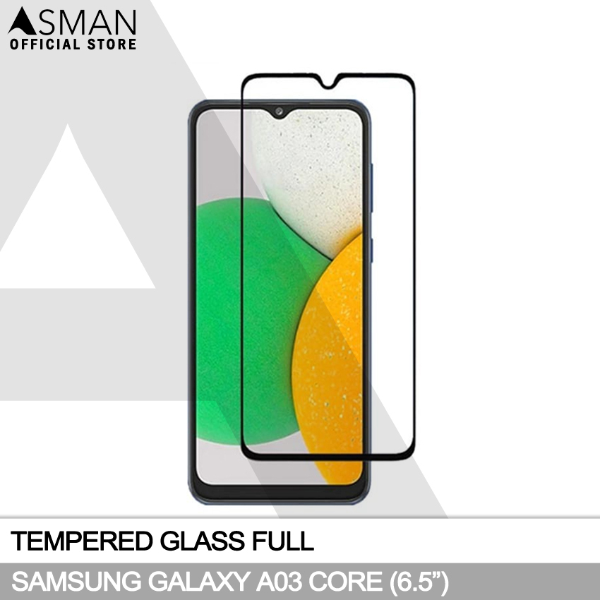 Tempered Glass Full Samsung Galaxy A03 Core (6.5&quot;) | Anti Gores Kaca - Hitam