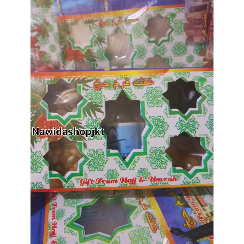 Dus Oleh Oleh Haji Hijau 5 sekat Motif Baru