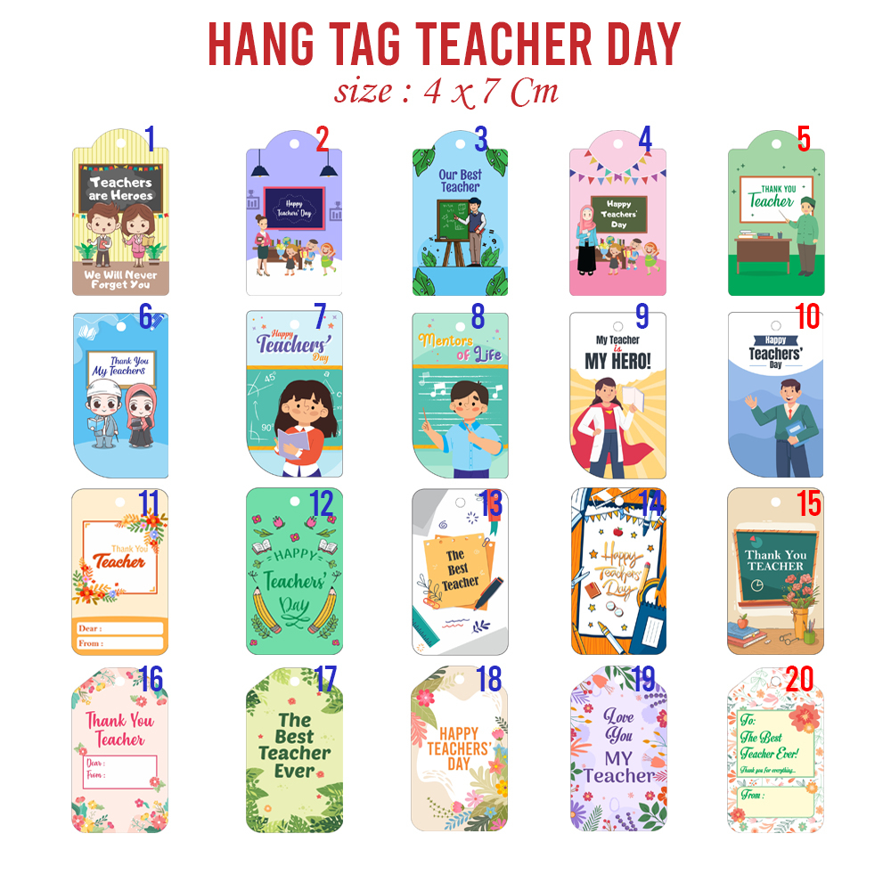 

Hang Tag Hari Guru Happy Teacher Day Souvenir HangTag Goodie Bag Kado Suvenir Terima Kasih atau Perpisahan