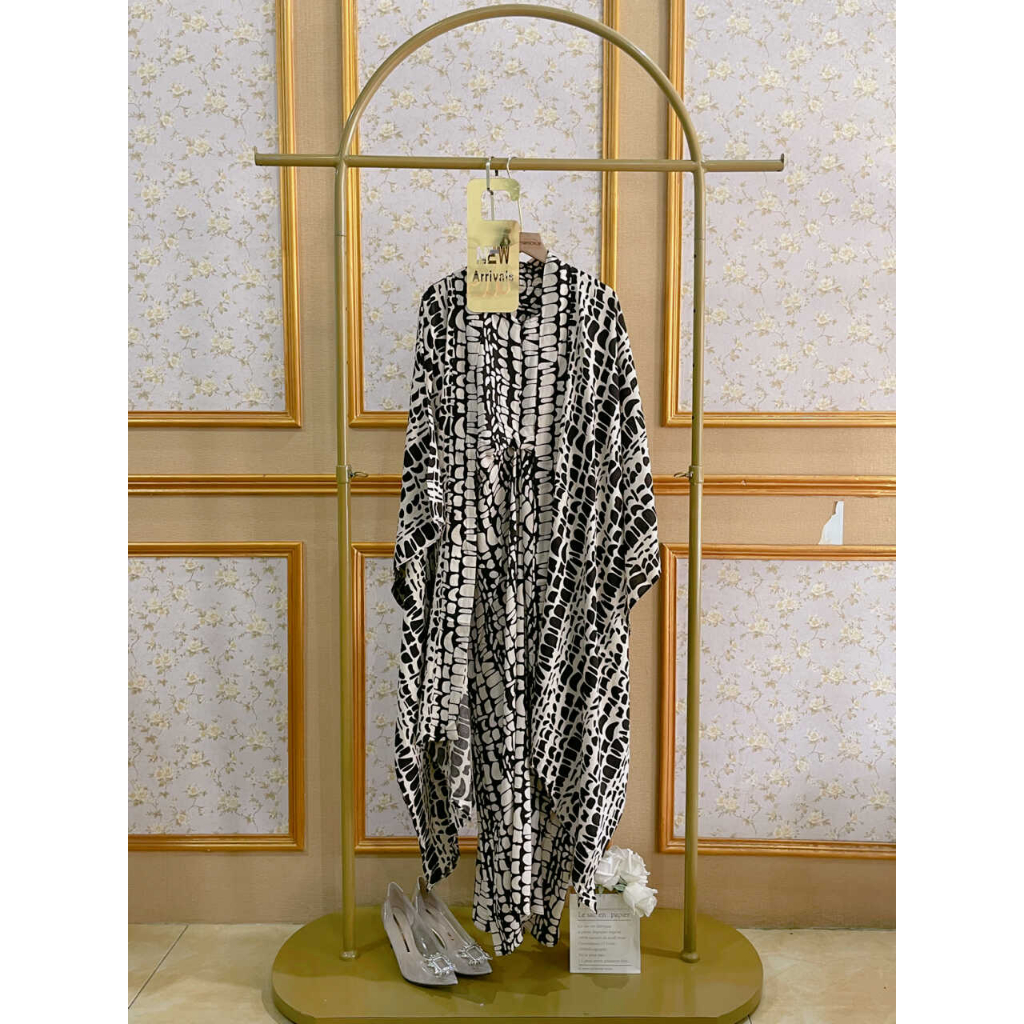 LIVI| KAFTAN BAHAN KATUN RAYON MOTIF MACAN PREMIUM IMPORT