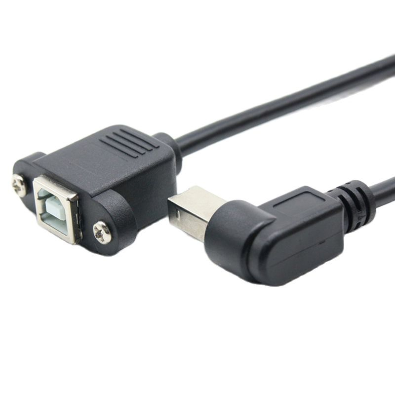 Micro USB Male to USB2.0 B Type Female Adapter Cable Panel Mount Hole 30cm