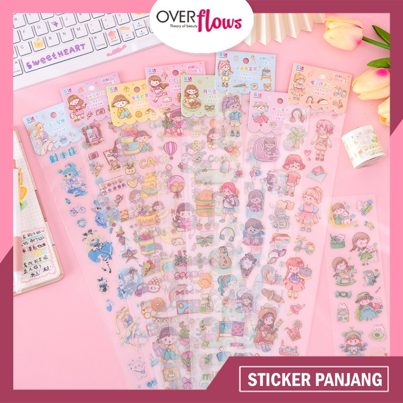 OVERFLOWS.ID STICKER PANJANG TRANSPARANT PET STIKER DIARY BUJO JURNAL