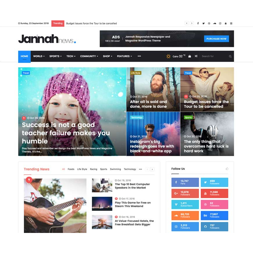 Template Jannah Wordpress Portal berita