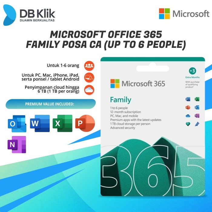 Microsoft Office 365 Family POSA CA (Up to 6 People) 6GQ-00083.EC