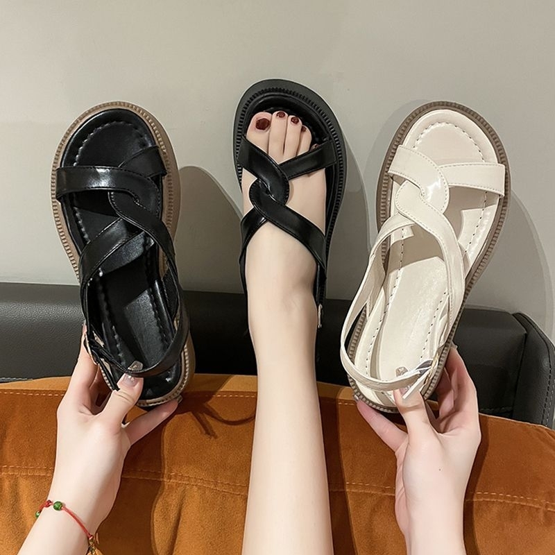 [COZY] Hilda Sandal Wedges Tali Korea Fashion Wanita Import