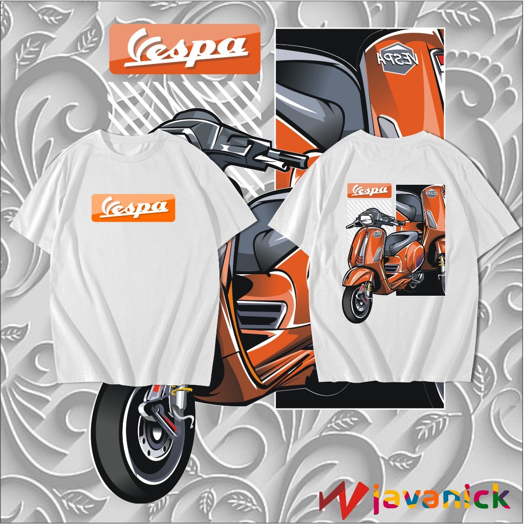 Kaos Vespa Matic Lengan Pendek Pria Wanita Cotton Combed 24s