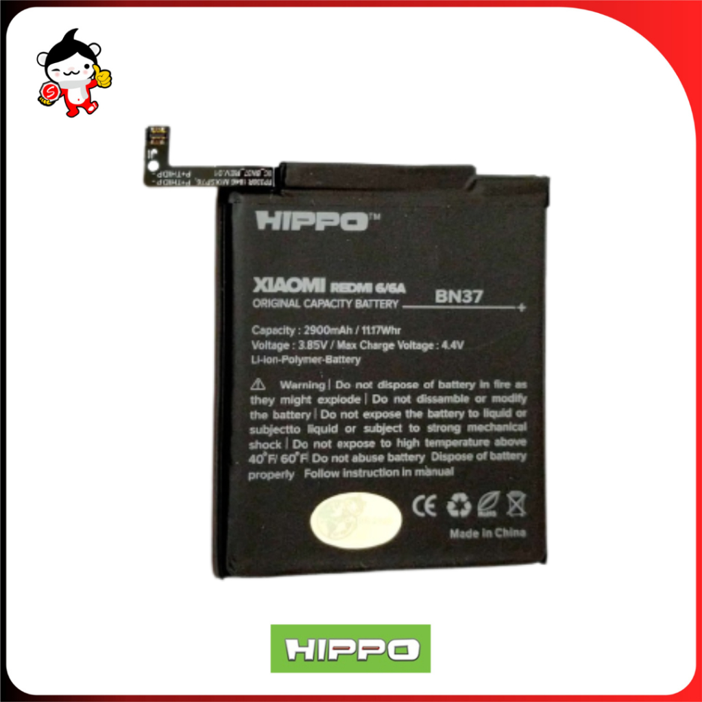 Baterai HIPPO Xiaomi Redmi 6 6A 2900 mah BN37