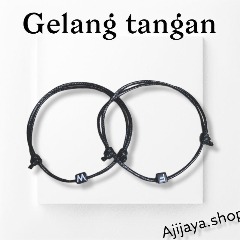 Gelang tangan huruf &amp; tali