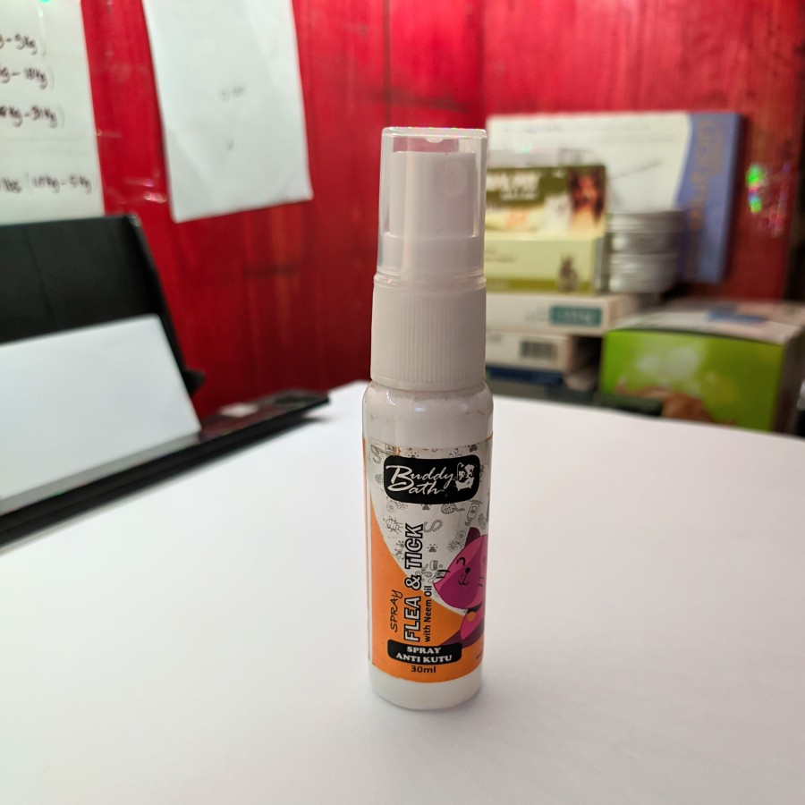 Buddy Bath Flea &amp; Tick 30ml - Obat Kutu Spray Hewan