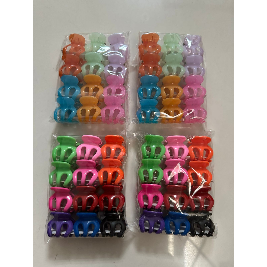 Jedai Rambut Mini 2.5cm Gigi Tiga Warna Warni Jeday Jepitan 12 pcs