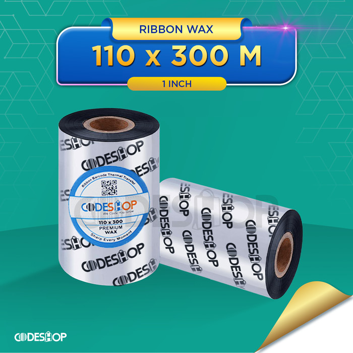 Codeshop Ribbon Premium Wax 110x300 Meter Printer Thermal Transfer