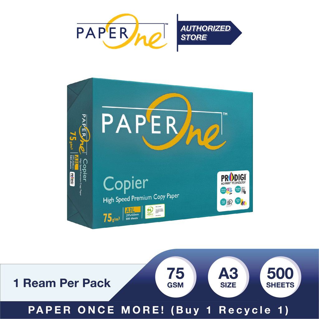 

PaperOne kertas A3 75gr Copier 1Rim (500 lembar ) kertas HVS