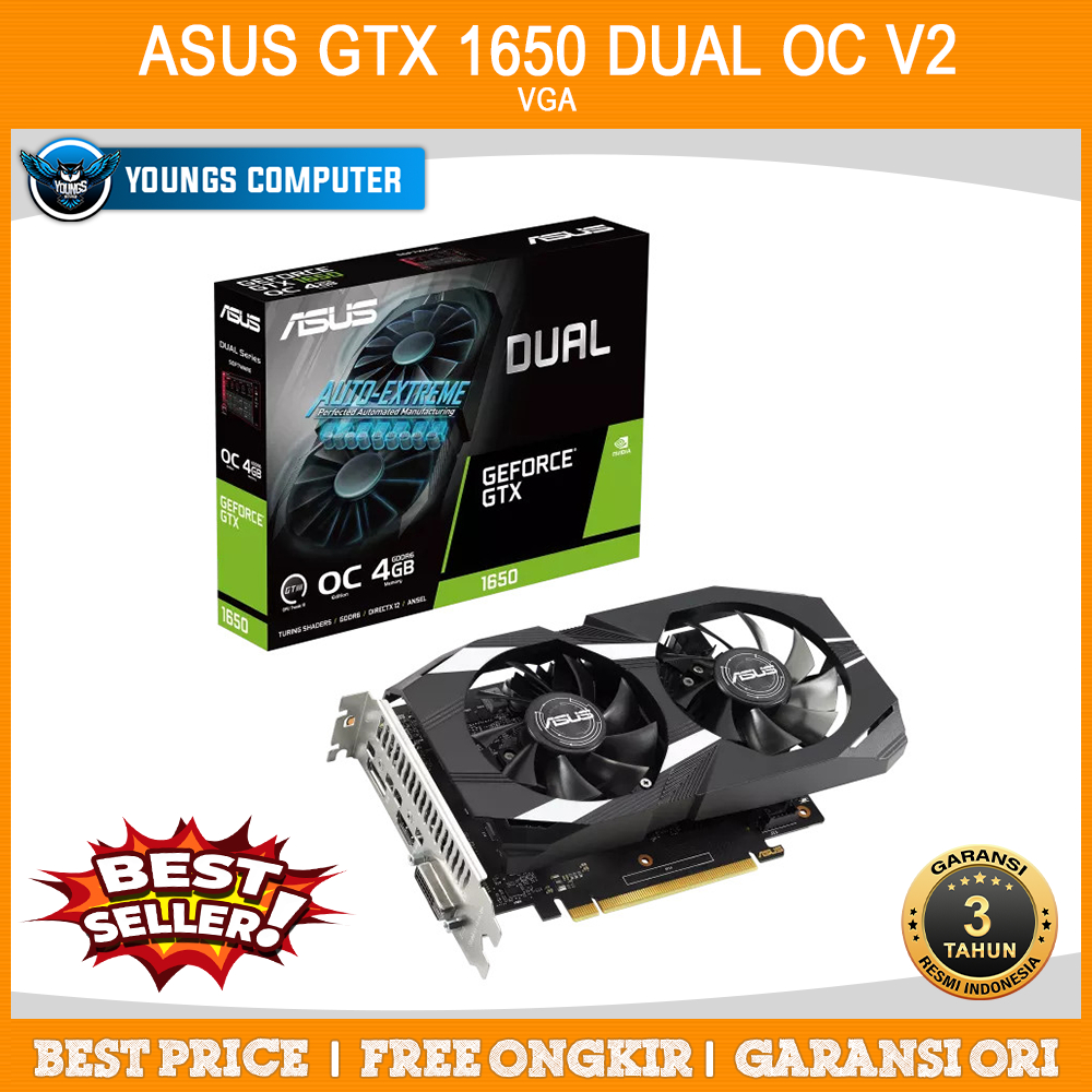 VGA ASUS GeForce GTX 1650 DUAL OC V2 4GB GDDR6 | GTX1650 P 4G DDR6