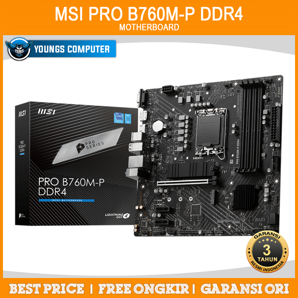 MSI PRO B760M-P DDR4 | MOTHERBOARD INTEL B760 LGA1700 DDR4 mATX