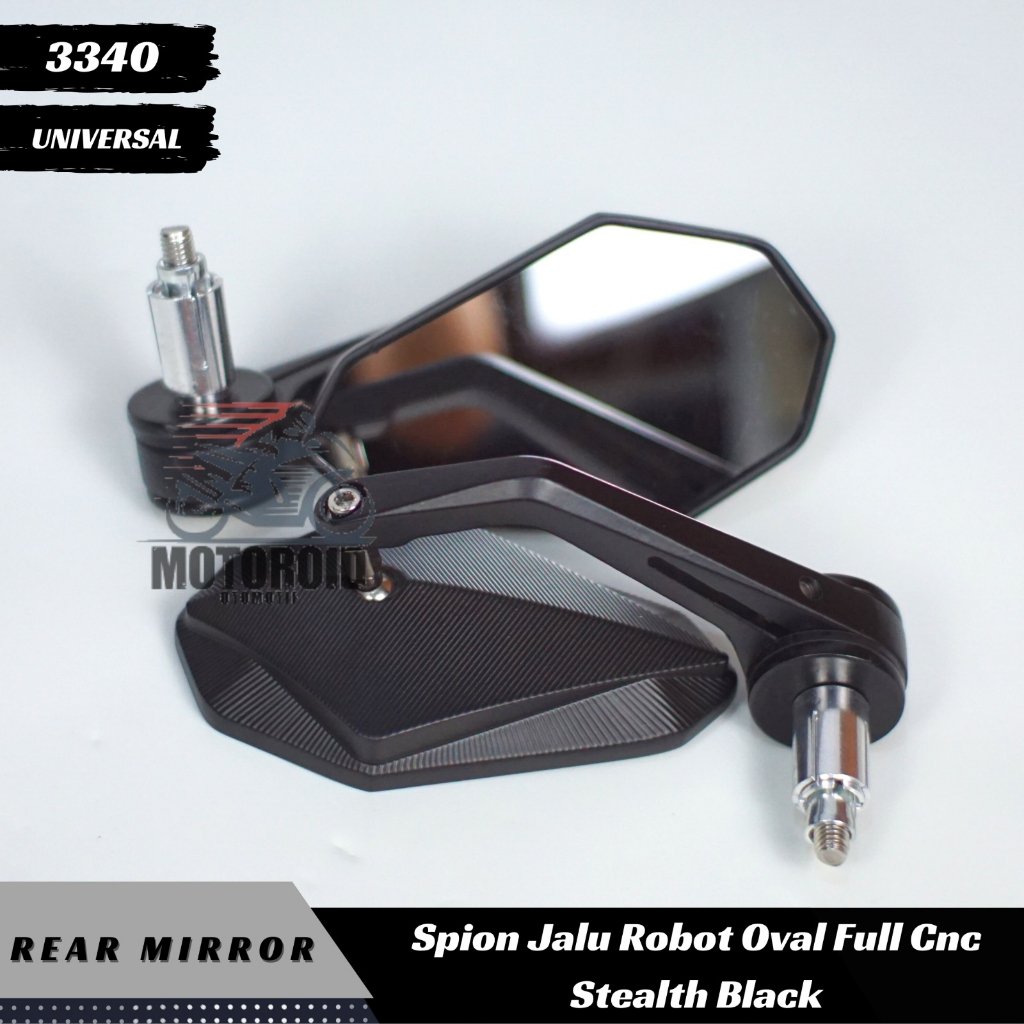 Spion Jalu Full Cnc Diamond Stealth Black Robot Oval