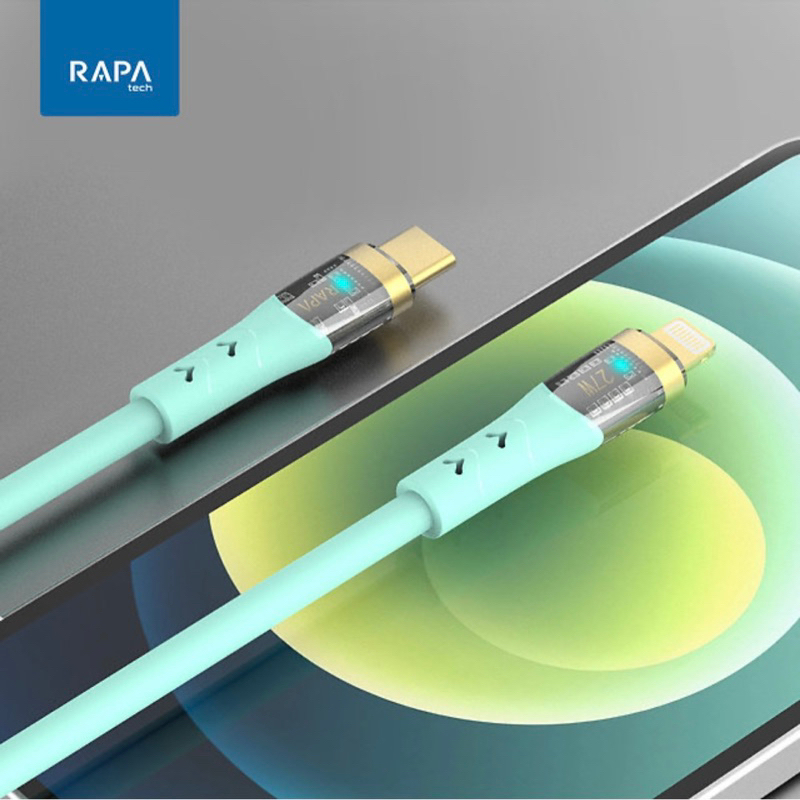 RAPAtech PD27W Kabel Data usb C to Lightning PD Fast charging 27W Data Cable Usb Type C to iPhone 11 12 13 14 Pro Max/14 Plus/ Line Crystal