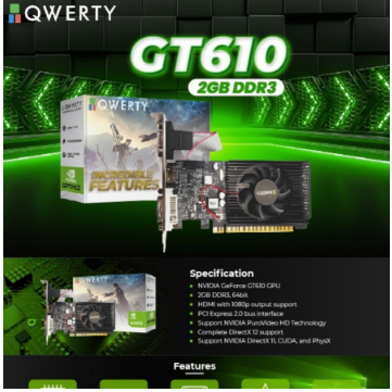 VGA QWERTY GeForce GT610 2GB DDR3 64BIT