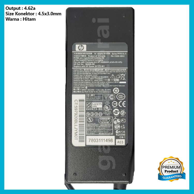 Adaptor Charger HP Envy Touchsmart 15 19.5V-4.62A 4.5x3.0 mm Ori