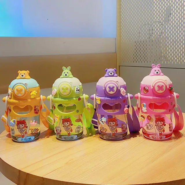 BOTOL MINUM ANAK SWEET KEPALA KARAKTER PLUS STICKER 3D DAN 2D HX-742-700ML dan HX-741-650ML