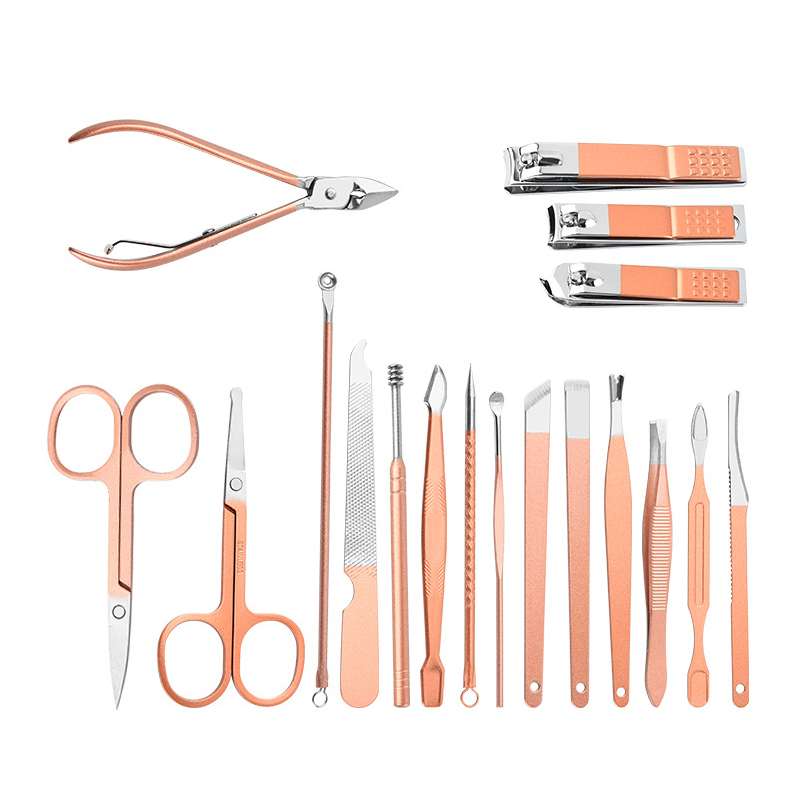 Manicure &amp; Pedicure Set Rose Gold Premium - Perawatan Kecantikan Kuku dan Alis