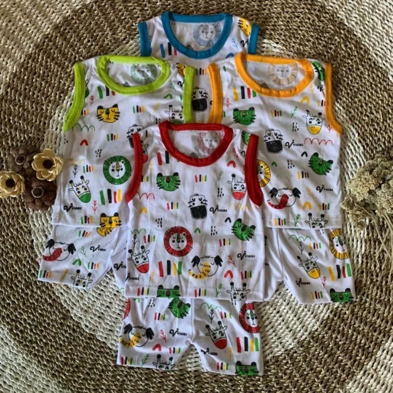 Setelan Baju Bayi Lengan Kutung DAYAK usia 3-12 Bulan |Fashion