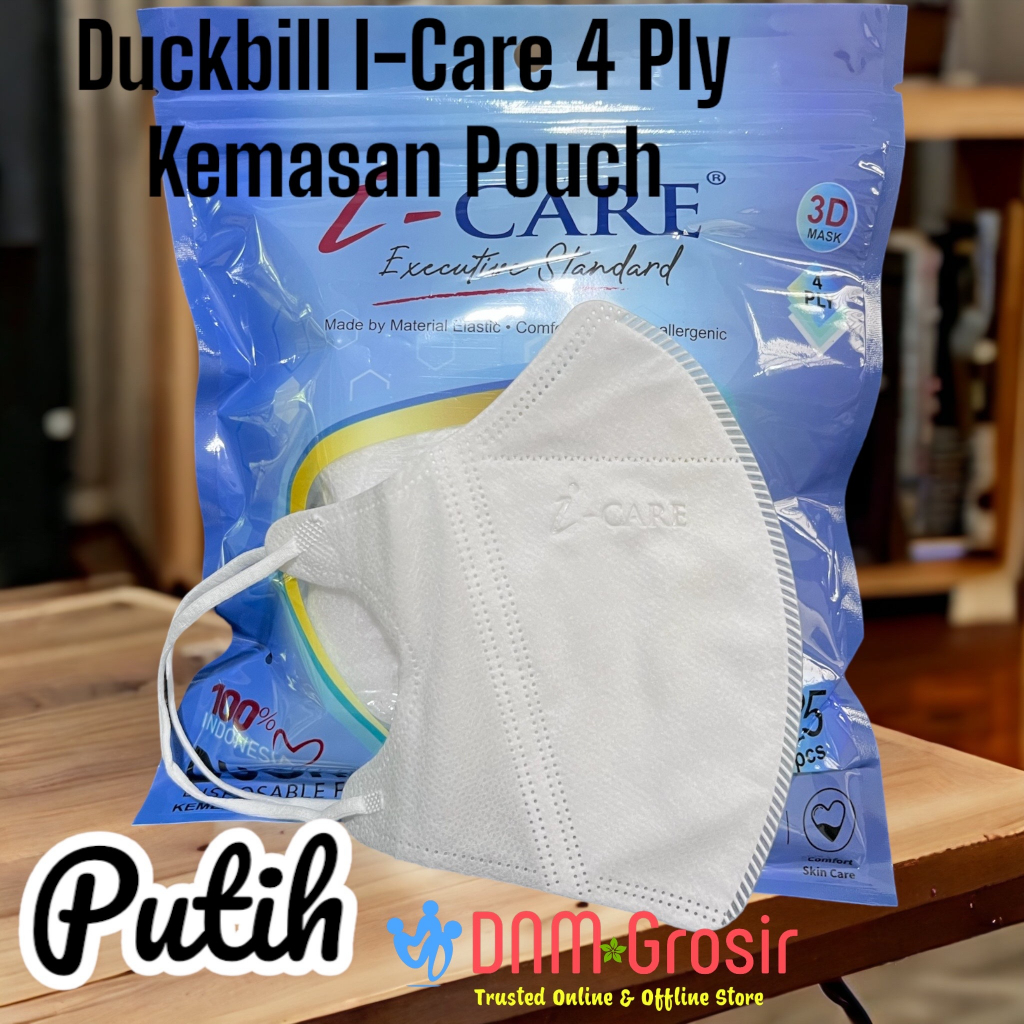 Masker Duckbill I Care 4 Ply Kemasan Pouch