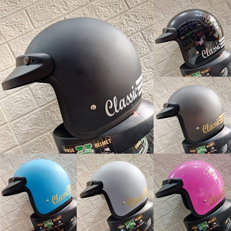 Helm Classic Bogo pet tanpa kaca