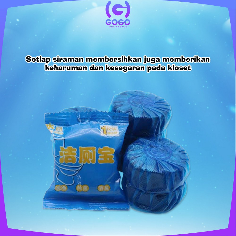 GOGO-C856 Tablet Biru Pembersih Toilet Penyegar Pewangi WC Penghilang Bau Anti Bau Toilet / Pembersih Kloset Toilet Cleaner Anti Kuman