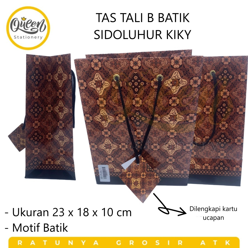 

1 PCS TAS TALI B BATIK SIDOLUHUR KIKY PAPER BAG GOODIE TAS KADO KERTAS (010190)